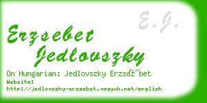 erzsebet jedlovszky business card